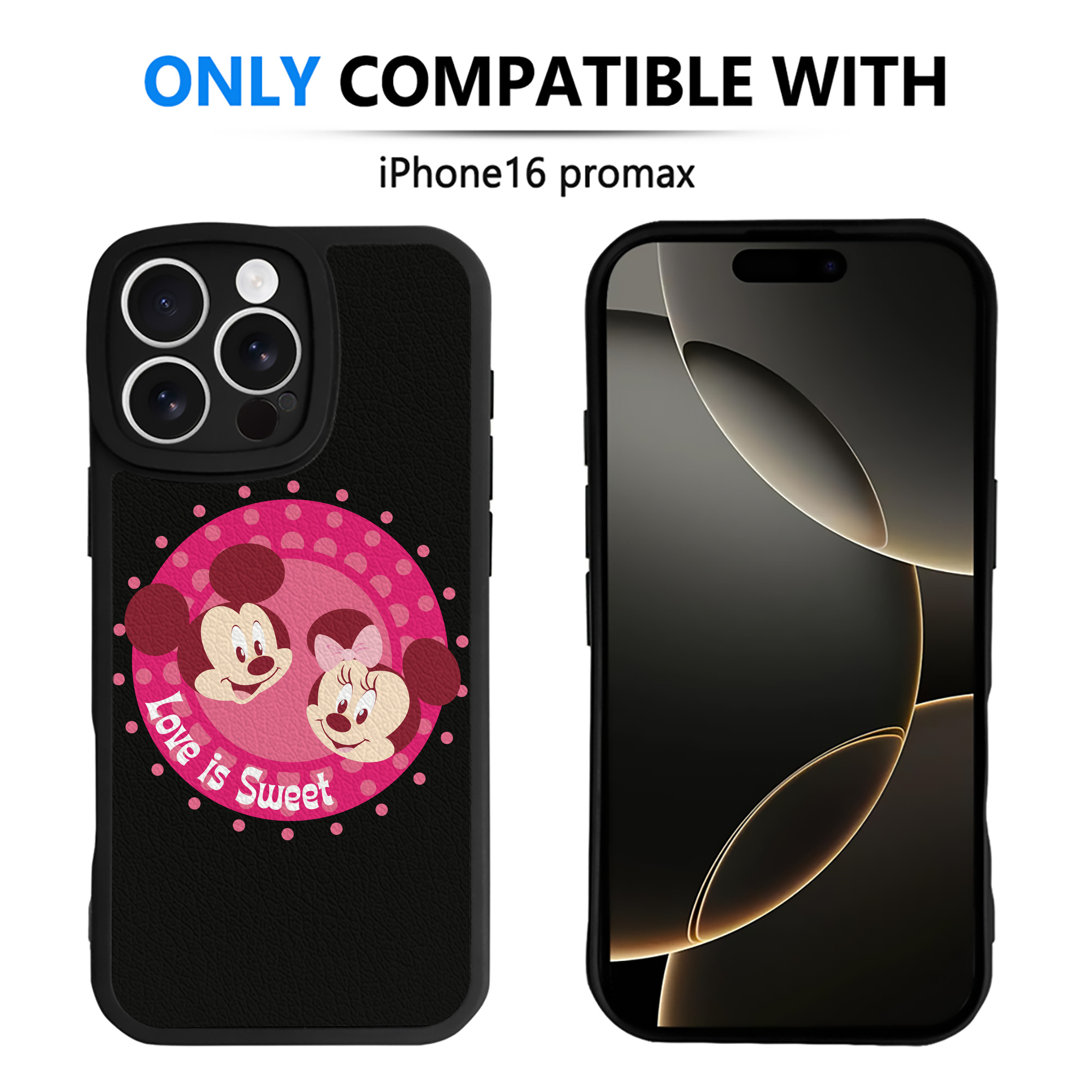 （画像用） ミッキーマウス Mickey Mouse 【iPhone 16シリーズ対応】シリコンスマホケース（レザー調） 材質：シリコン